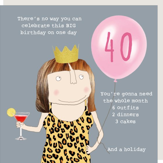40th Age Birthday Card - Rosie Made A thing