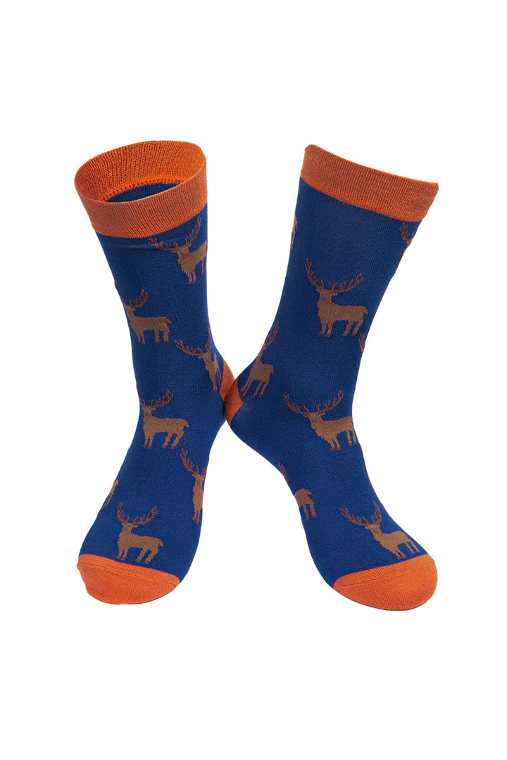 Mens Stag Bamboo Socks Gift Set