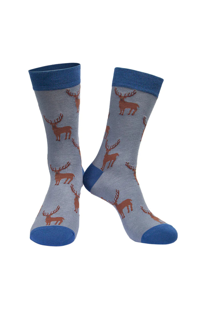 Mens Stag Bamboo Socks Gift Set