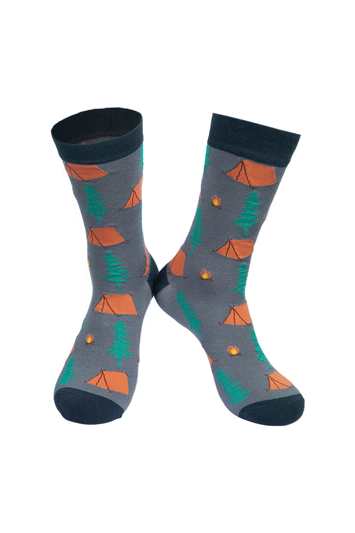 Mens Camping Bamboo Socks Gift Set