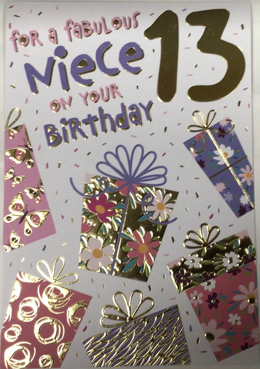 Niece 13th Birthday Card - Words 'n' Wishes