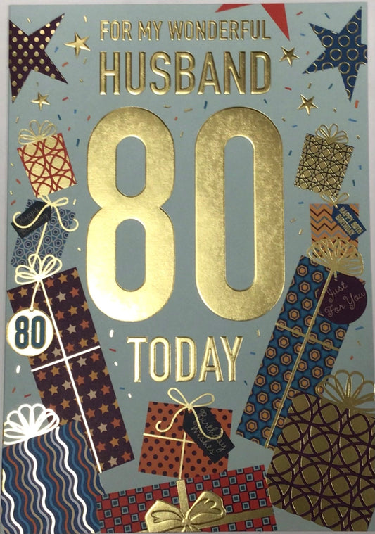 Husband 80th Birthday Card - Words 'n' Wishes