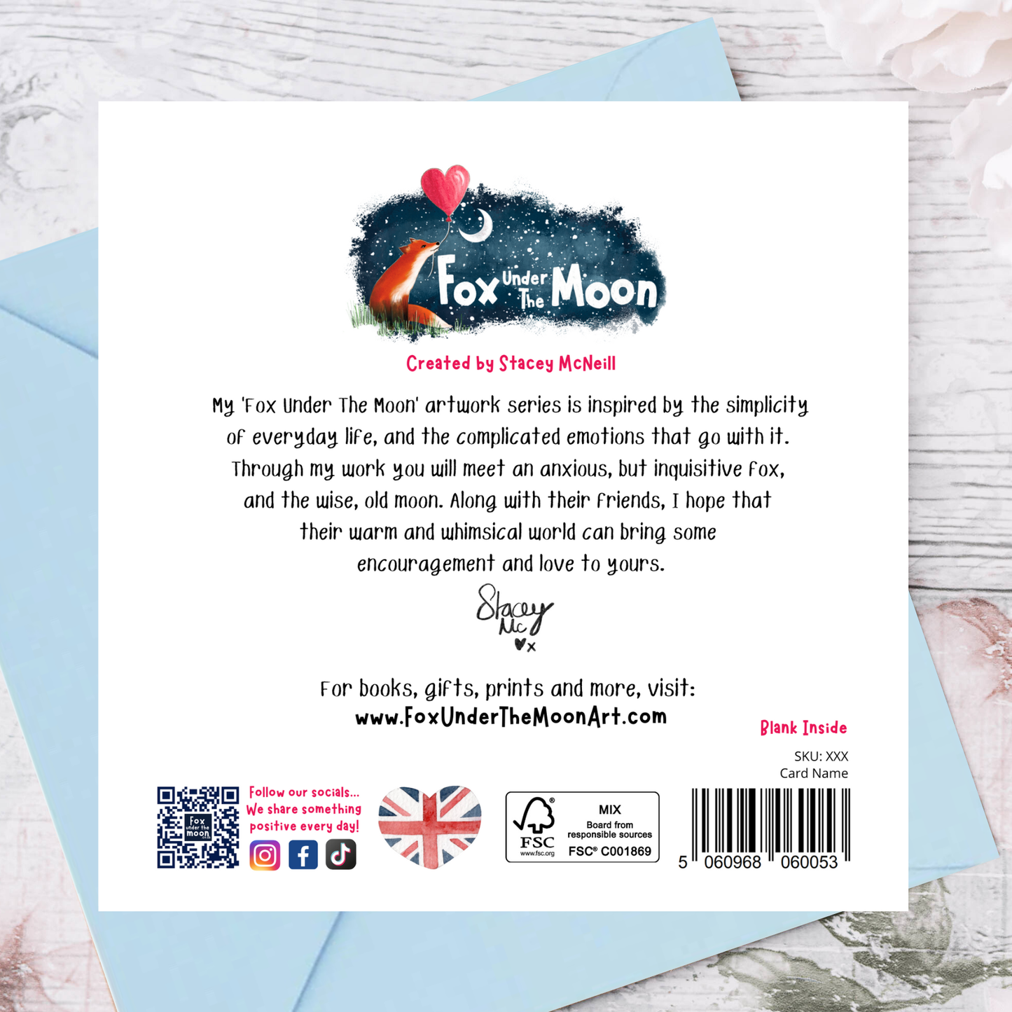 'Mountains' - Foiled Greeting Card by Fox Under The Moon