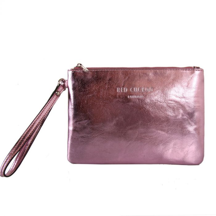 Red Cuckoo Metallic Clutch