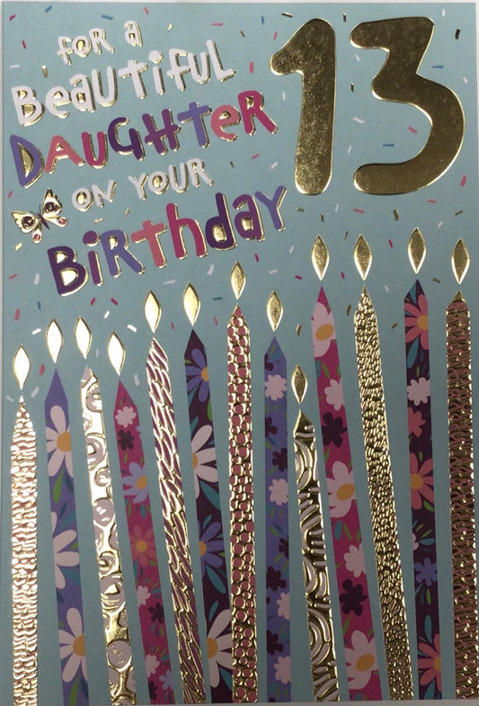 Daughter 13th Birthday Card - Words 'n' Wishes