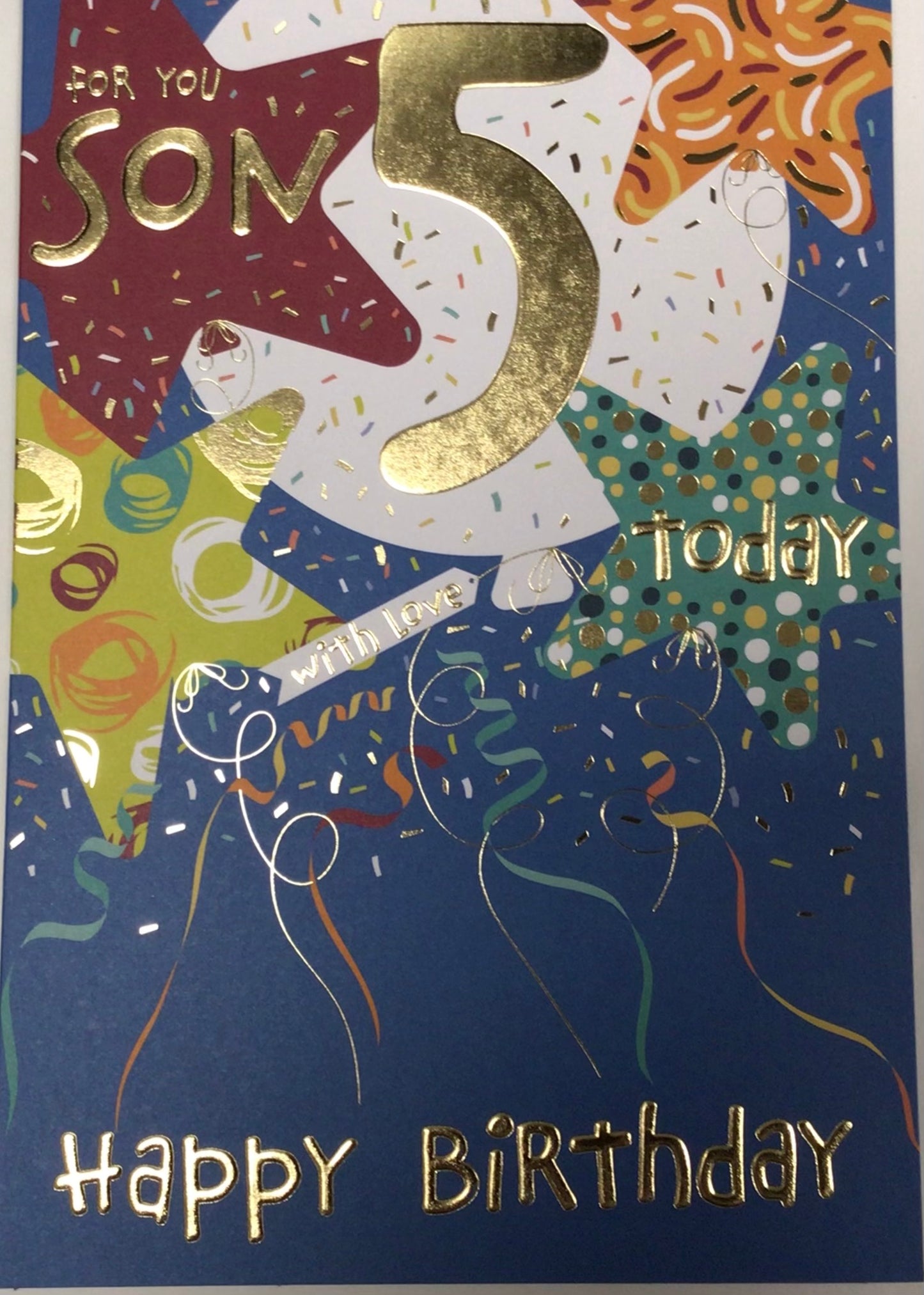 Son 5th Birthday Card - Words 'n' Wishes