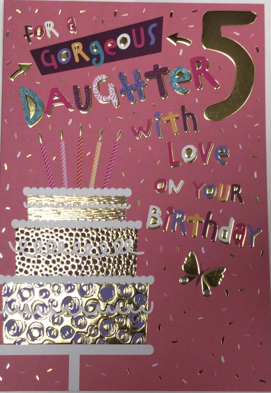 Daughter 5th Birthday Card - Words 'n' Wishes