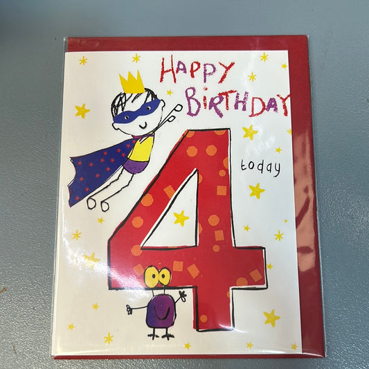 4th Birthday Card - H&G