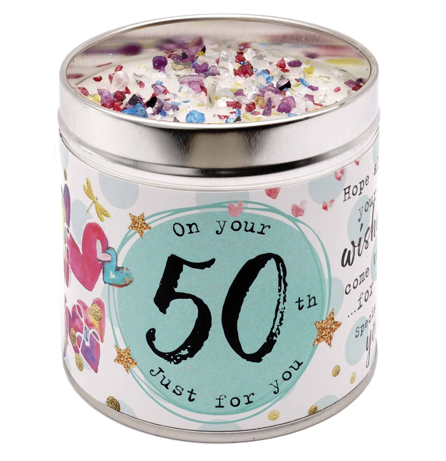 Happy 50th Birthday Scented Candle - Best Kept Secrets. Available at Sweet P, Burnside, Glasgow