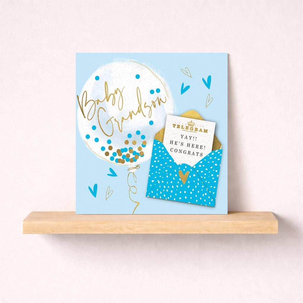New Baby Card - Grandson Telegram