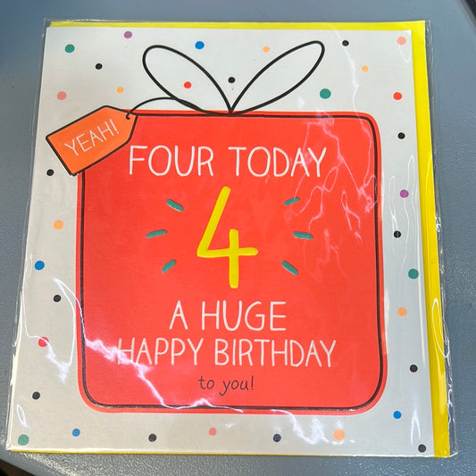 4th Birthday Card - Pigment