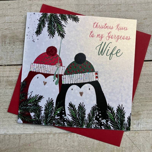 Wife Christmas Card - White Cotton Cards