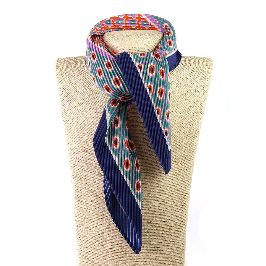 Blue mix poppy recycled crinkle neckerchief