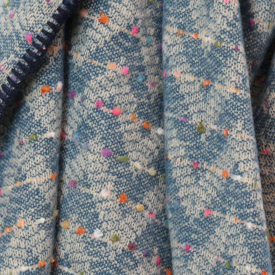 Tara teal mix chevron weave stitch detail triangle scarf