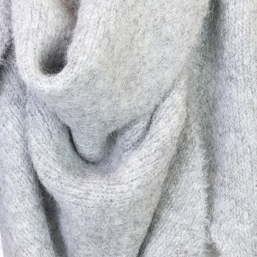 Ashleigh pale grey marl chunky knit triangle scarf