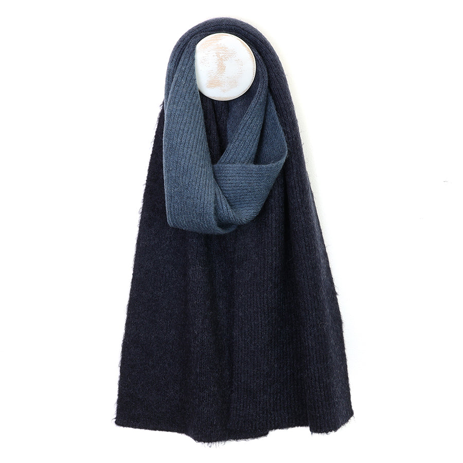 Oliver navy and denim ombre knit men's scarf