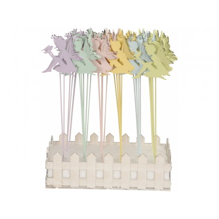 Decorative Pastel Fairy Garden Stakes