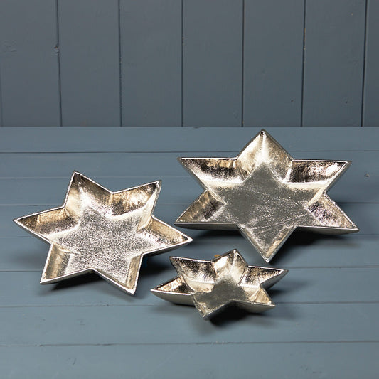 Silver Star Shape Plate 22cm