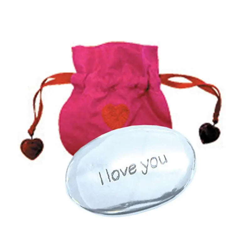 Bombay Duck 'I Love You' Love Token in Pink Silk Giftbag