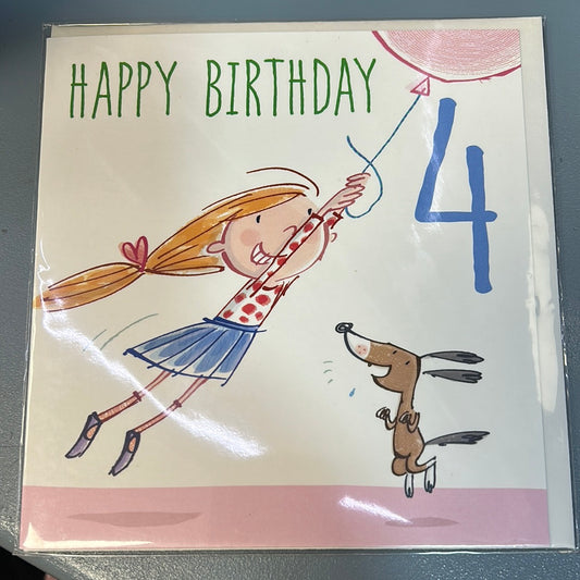 4th Birthday Card - Lucilla Lavender