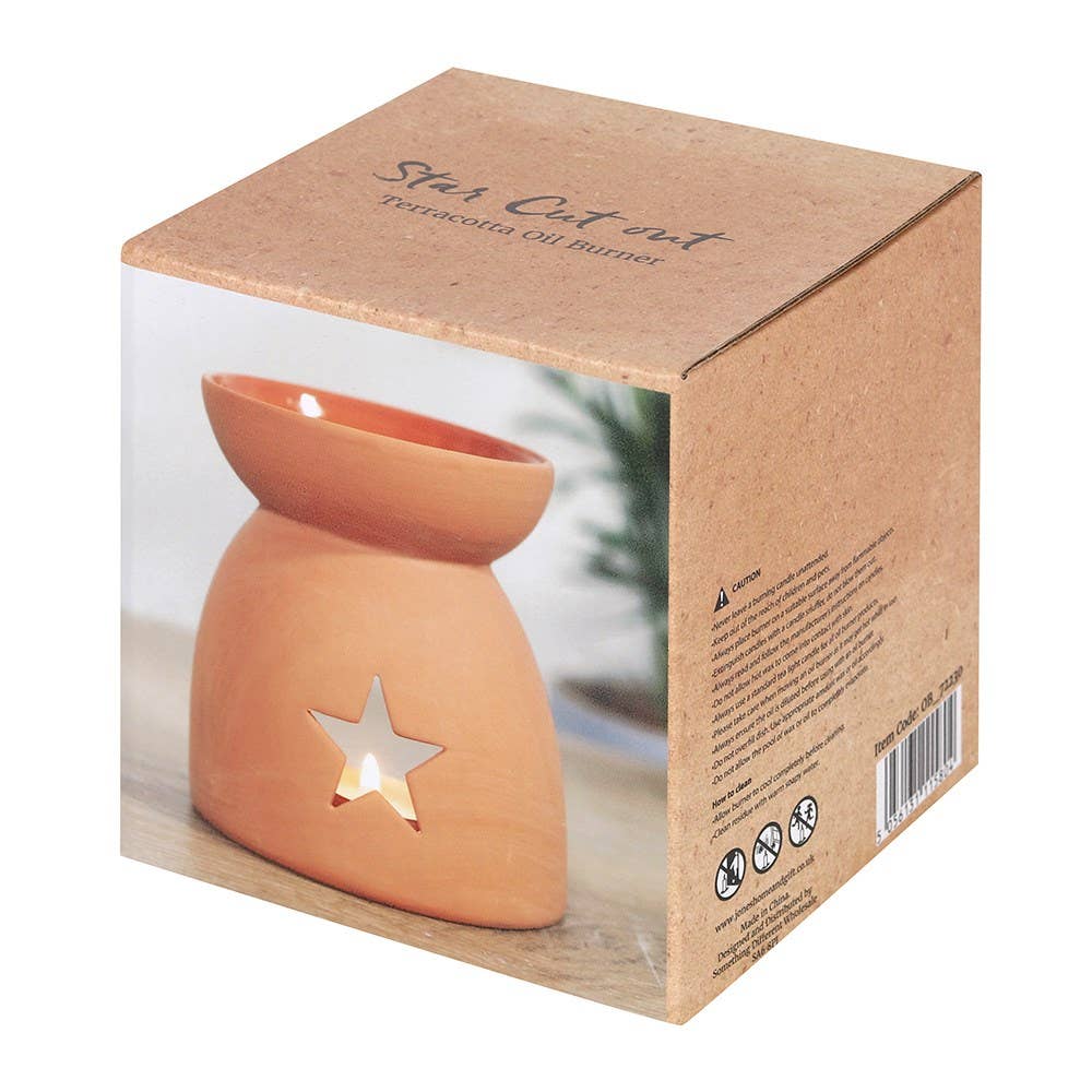 Star Cutout Terracotta Effect Oil Burner and Wax Warmer