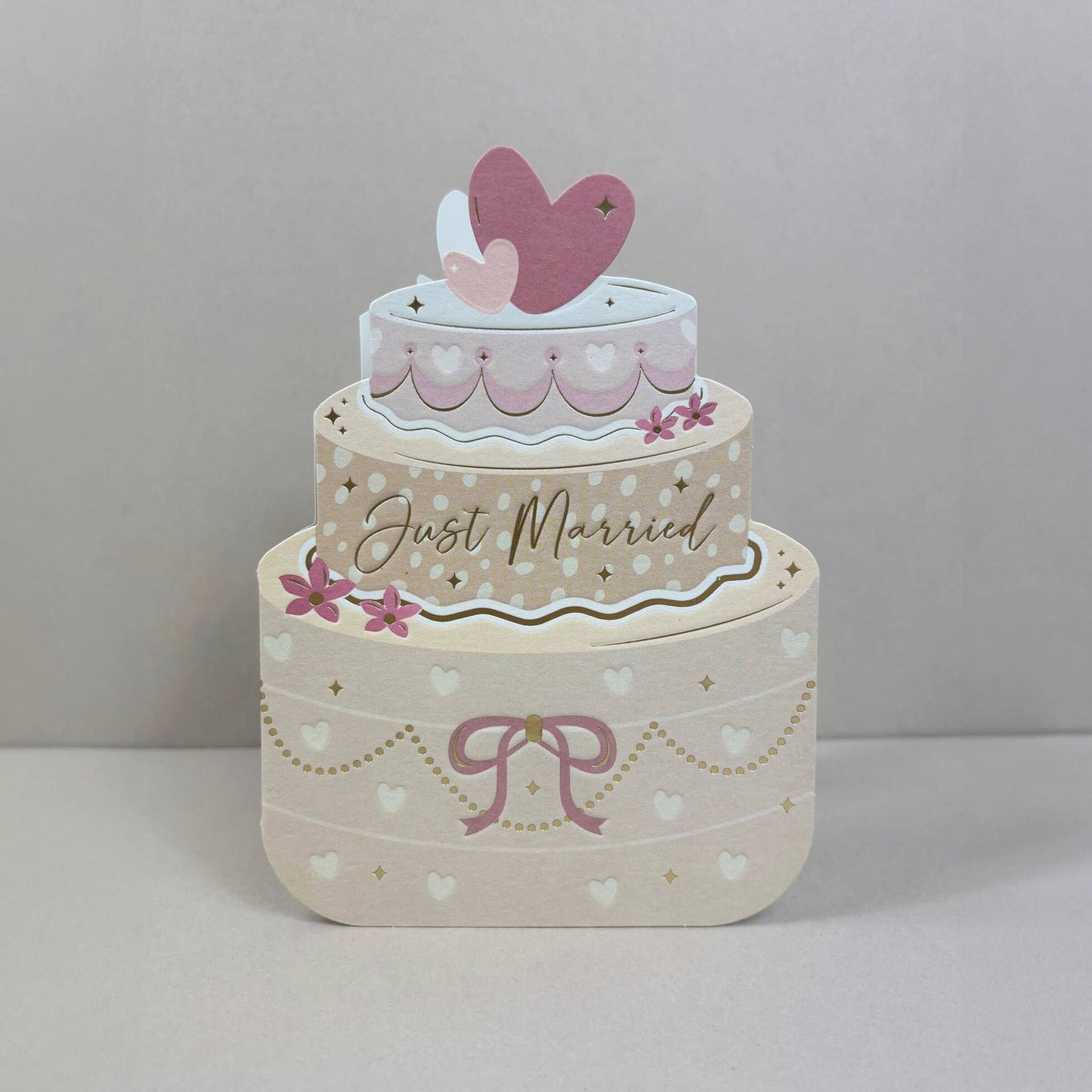 Just Married Wedding Cake Die Cut Card
