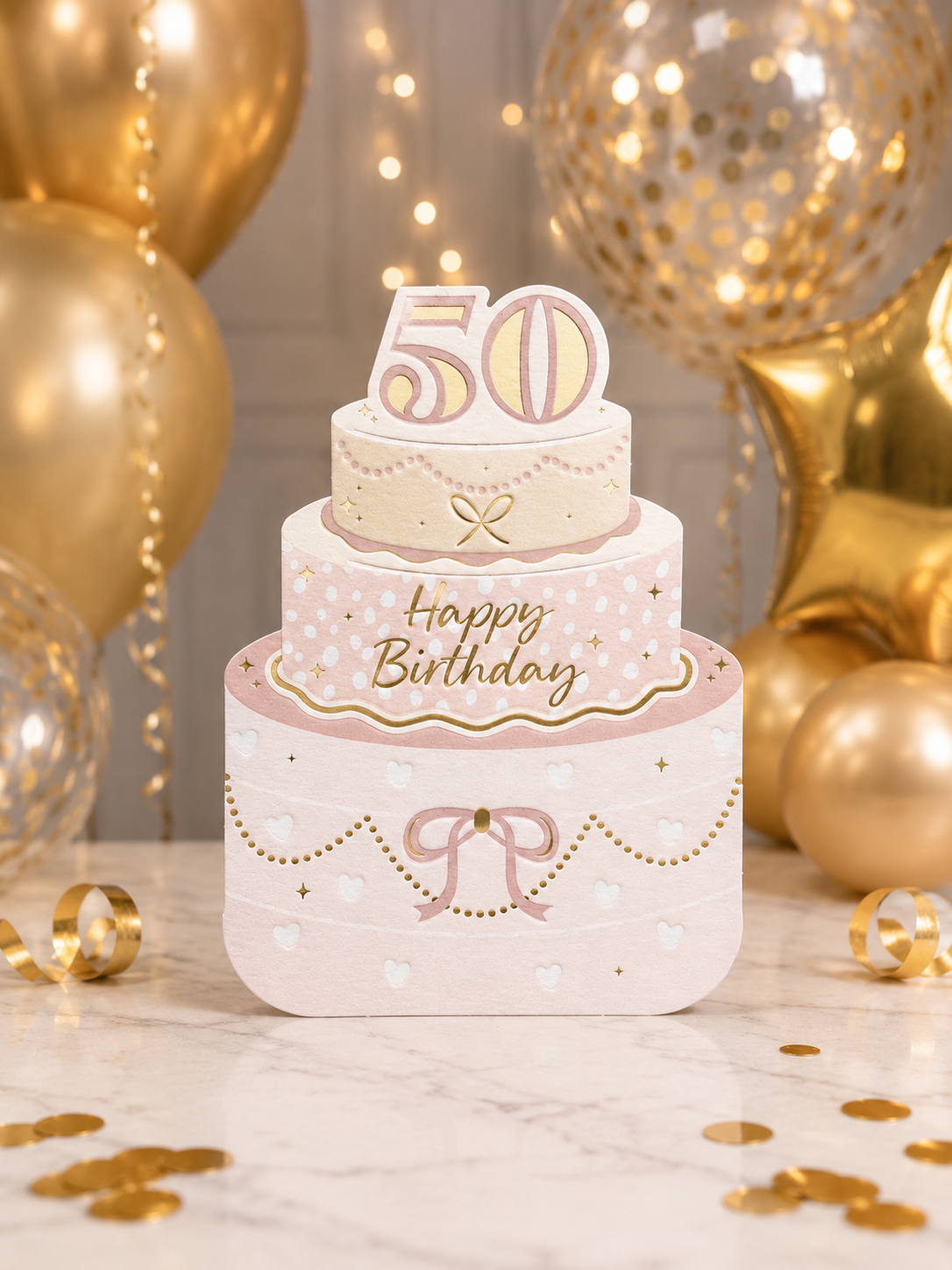 Age 50 Die Cut Cake Card