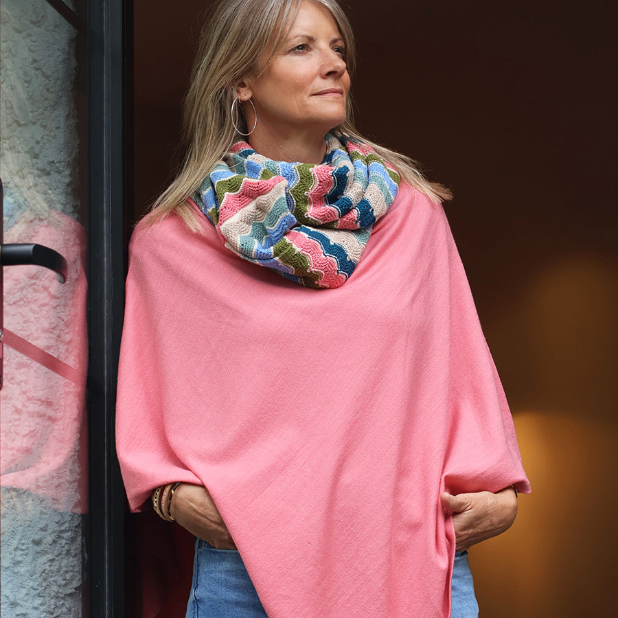 Summer scallop knit multicolour mix snood