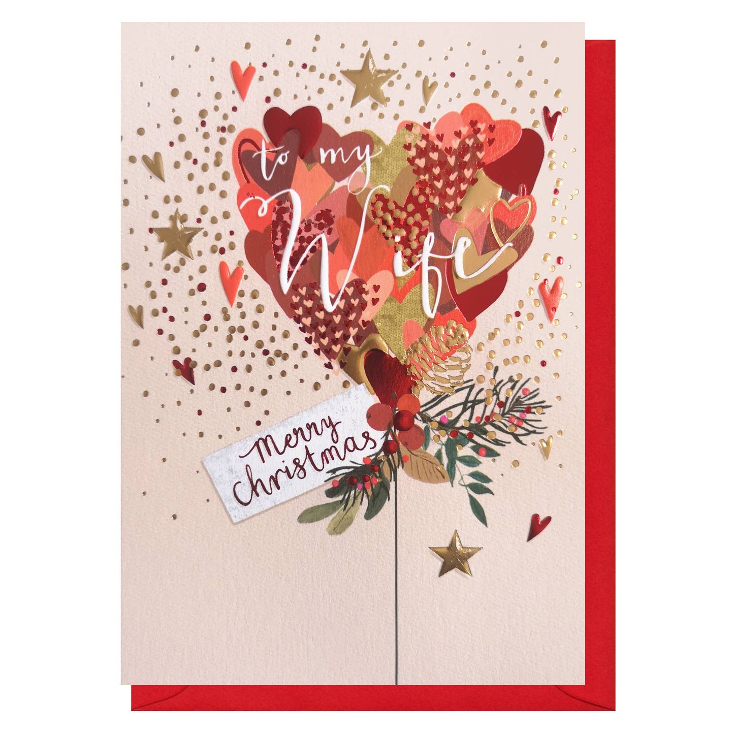 Wife Love Balloon Christmas | Holiday Card | Seasonal Cards