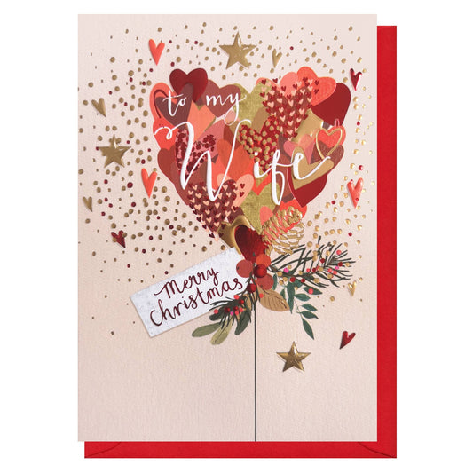 Wife Love Balloon Christmas | Holiday Card | Seasonal Cards