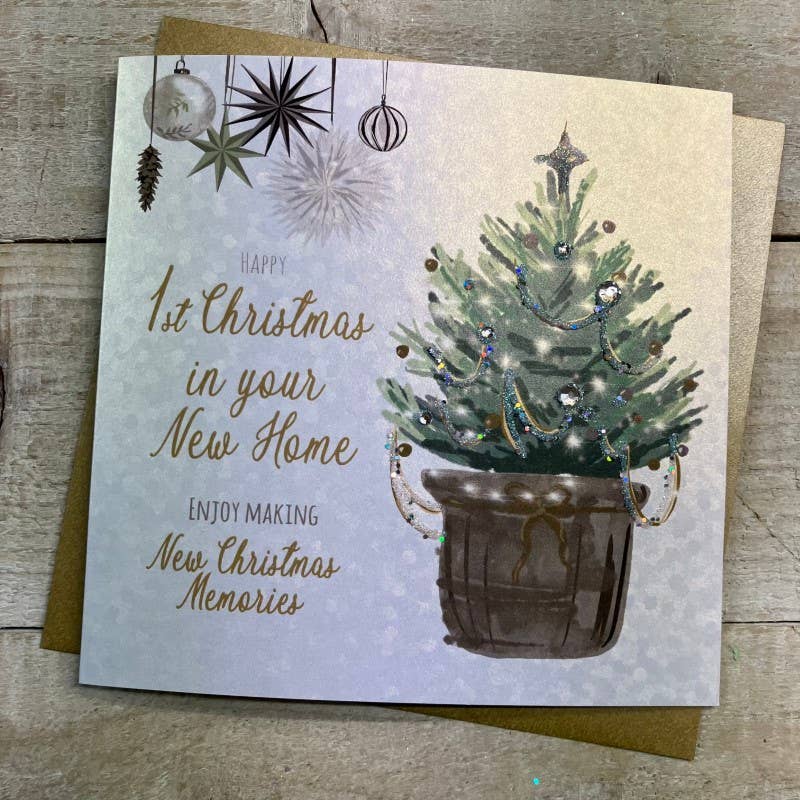 1st Christmas In Your New Home Card - White Cotton Cards