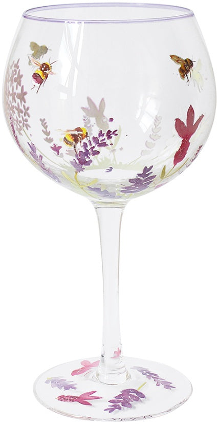 Lavender & Bees Gin Glass: Elegant Design for Gin Enthusiasts. Available at Sweet P, Burnside, Glasgow