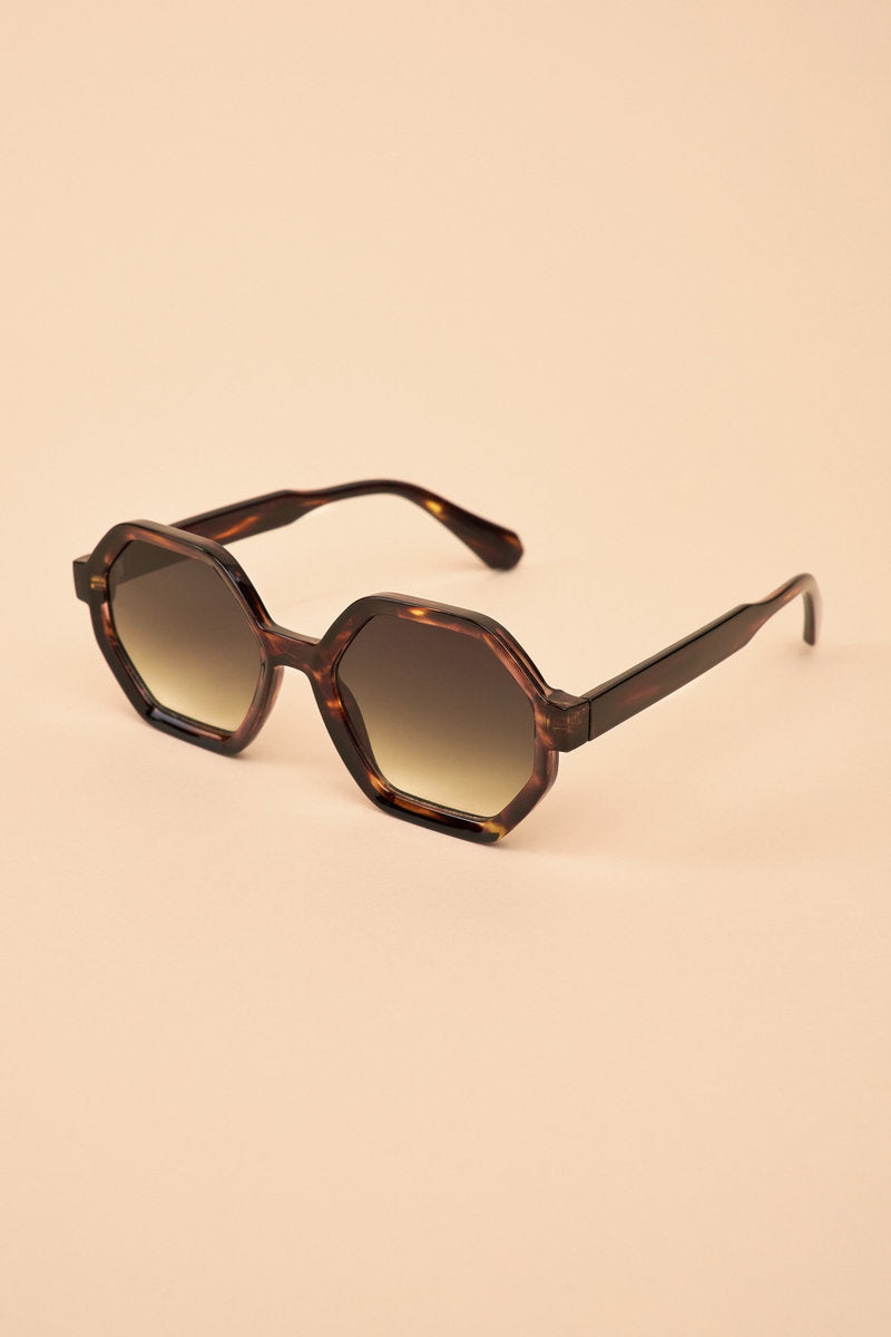 Powder UK Limited Edition Raven Tortoiseshell Sunglasses - Hexagonal Frames