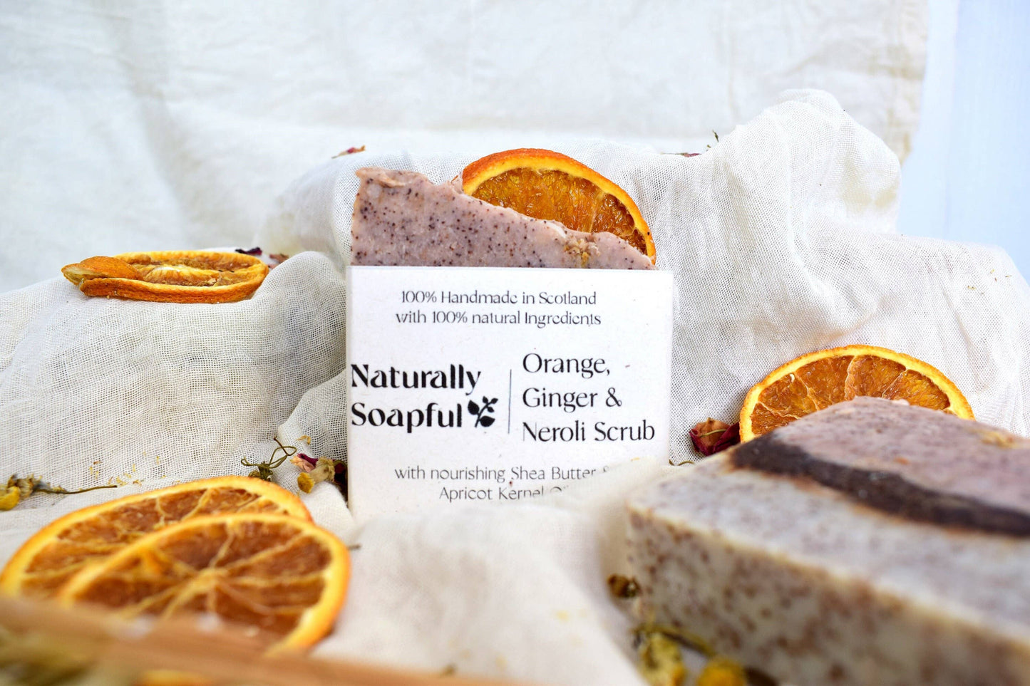 Naturally Soapful Orange, Ginger & Neroli Scrub Solid Soap Bar, Handmade Soap