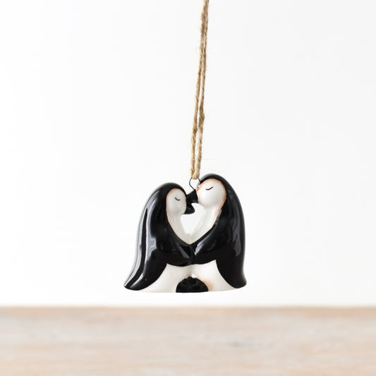 Penguin Couple Hanging Ornament 7cm