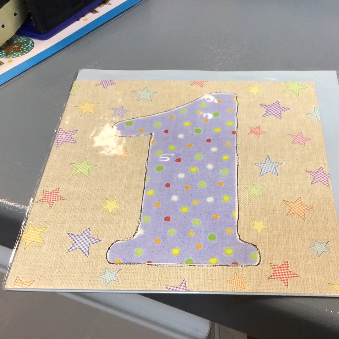 1st birthday juniper tree card