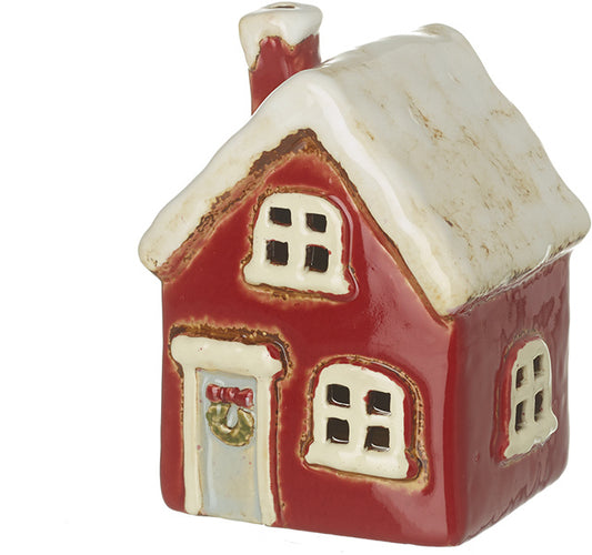 Red Ceramic Christmas House 12.5cm