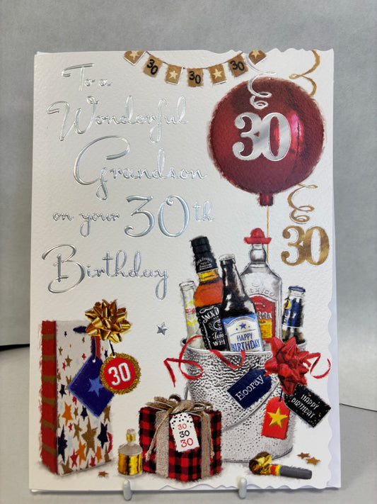 30th Grandson Birthday Card - JJ