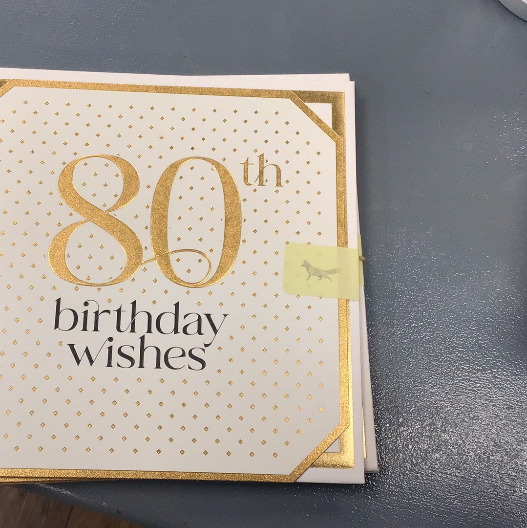 80th Birthday Card - Fox & Butler