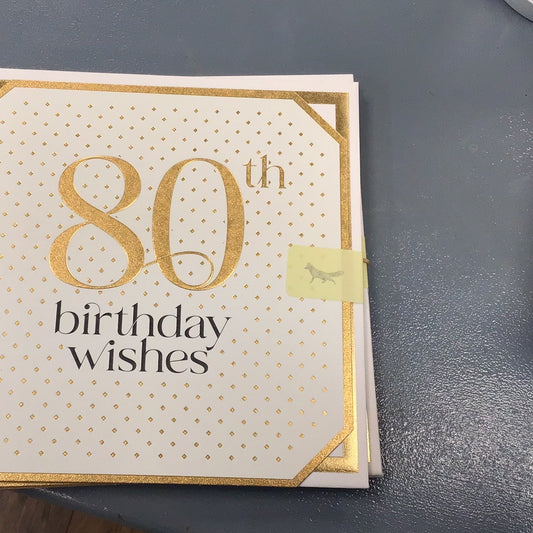80th Birthday Card - Fox & Butler