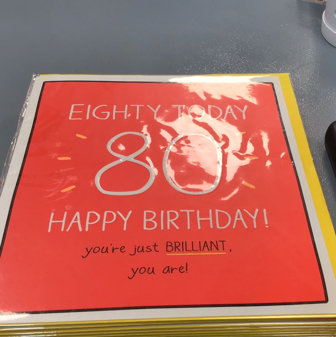80 th birthday card pigment