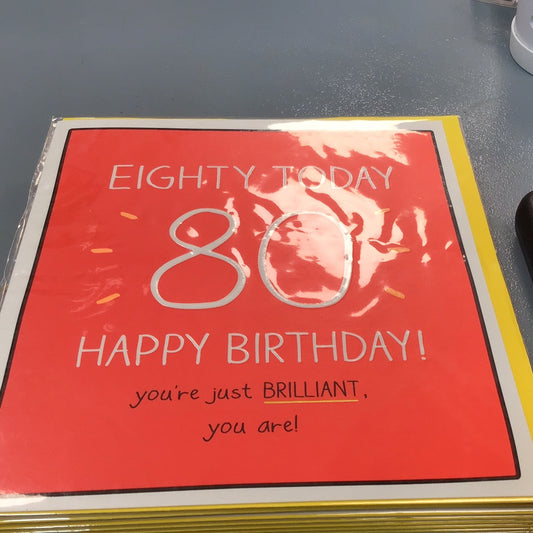 80 th birthday card pigment