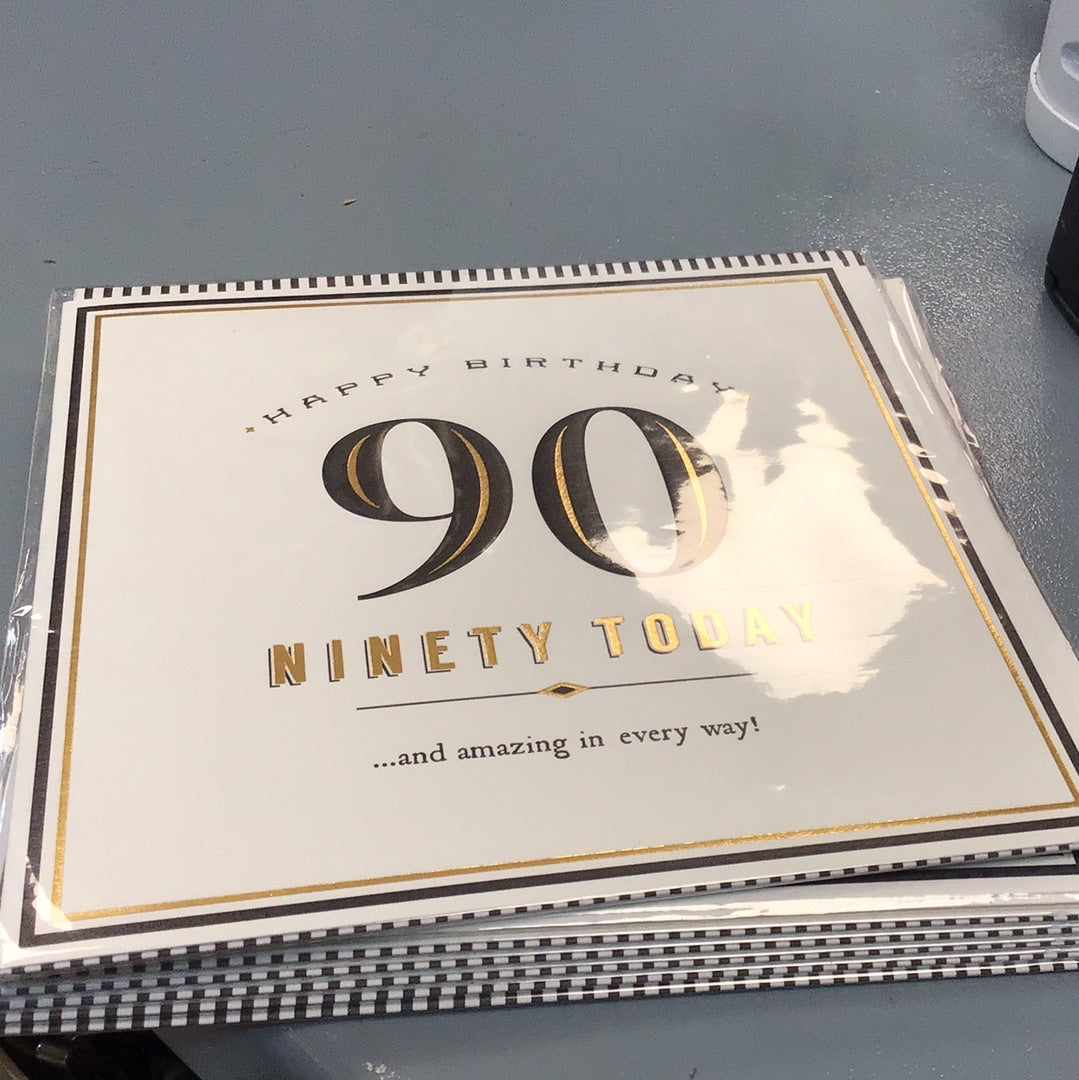 90th birthday card pigment