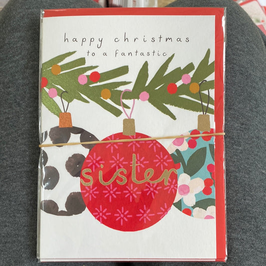 Sister Christmas Card - Stop the Clock Design