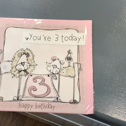 3rd Birthday Card - Tracey Russell - little miracles