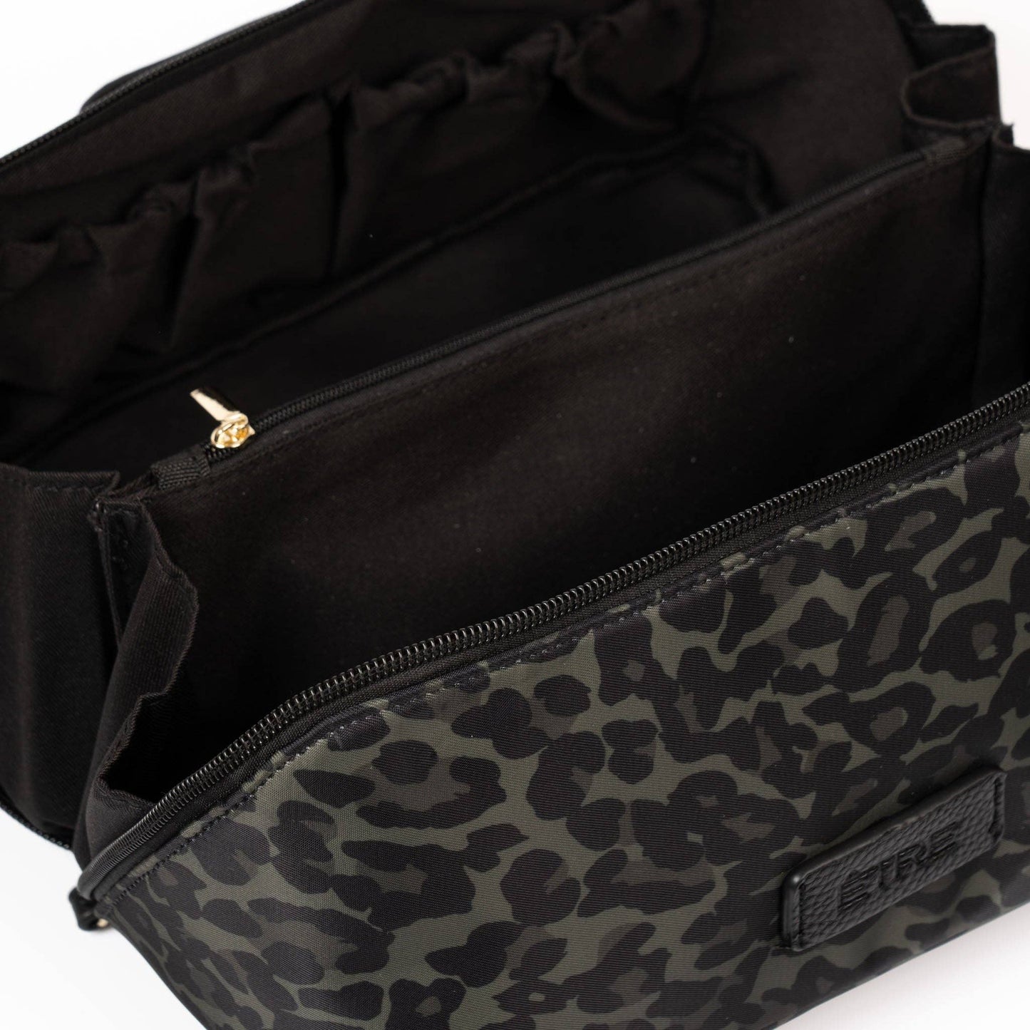 Vanity Case - Khaki Leopard Print, Nylon
