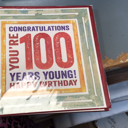 100th Birthday Card - blue eyed sun