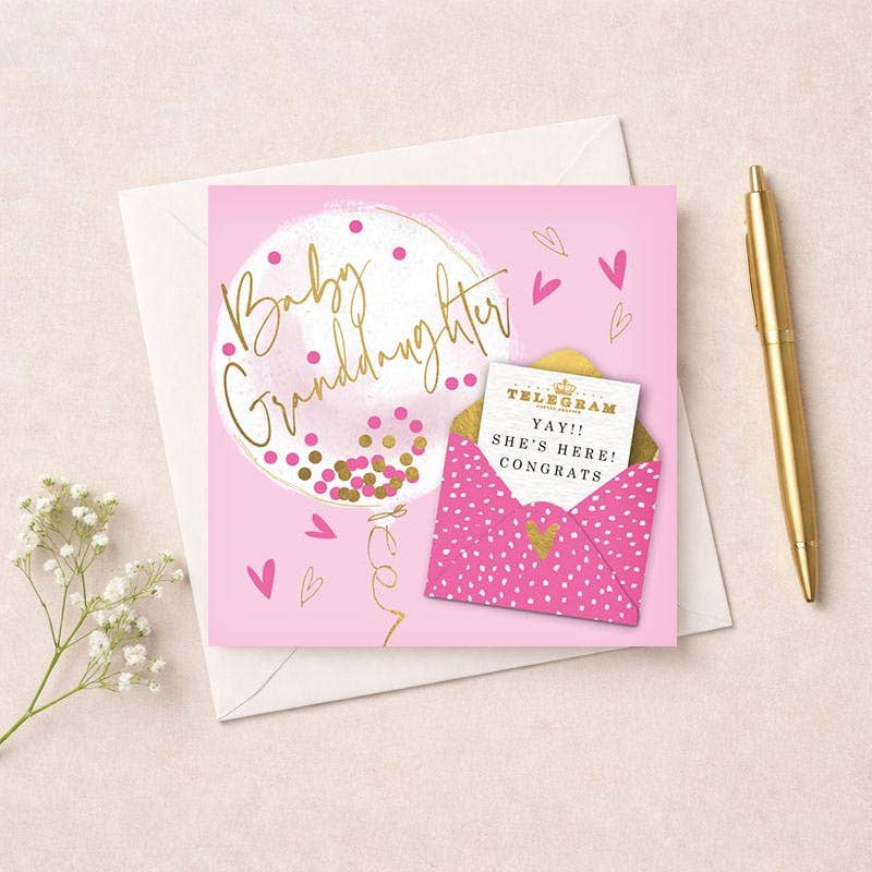 New Baby Card - Granddaughter Telegram