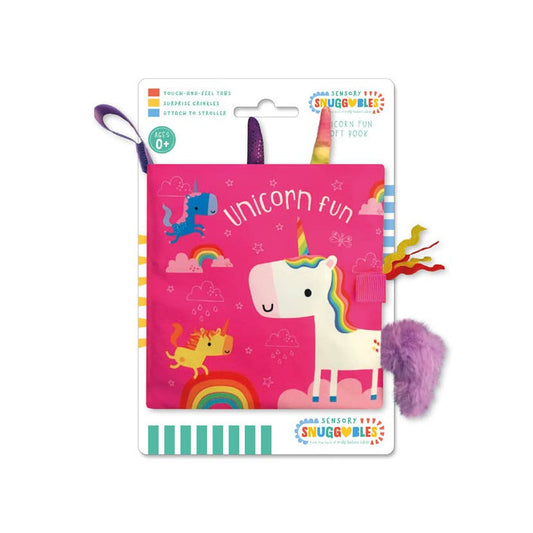 Sensory Snuggables Unicorn Fun - Touch & Feel Baby Book with Pram Attachment
