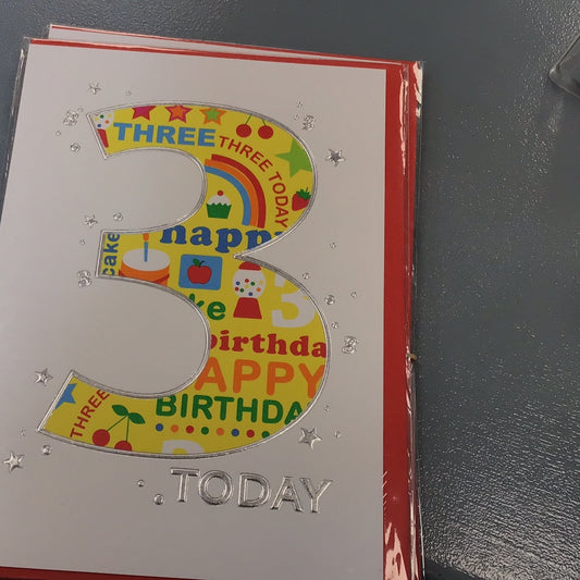 3rd Birthday Card - Paperlink. - bangers and flash